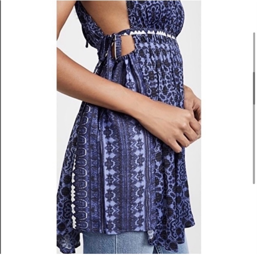Free People Midsummer’s Day Tunic Blue Mini Dress Tank Top - Picture 12 of 13